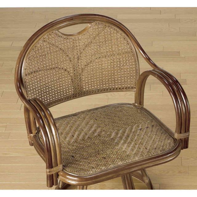 天然籐回転チェア ミドルタイプ ゆったり[02372] 【直送品】 返品・キャンセル・他商品と同時購入は不可