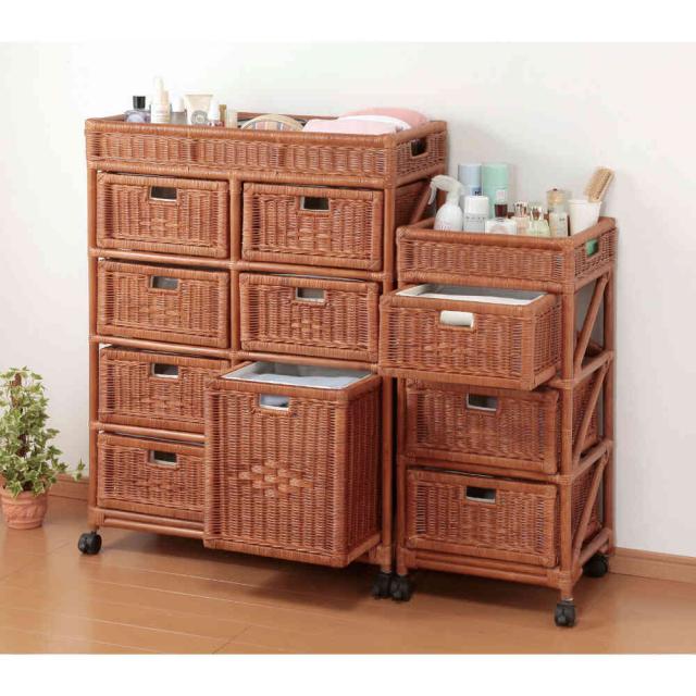 花柄バスケット付き収納ラック 4段 ホワイト 籐ラタン チェスト 北欧 送料込み 花柄バスケット付き収納ラック 4段 ホワイト 籐ラタン チェスト 北欧