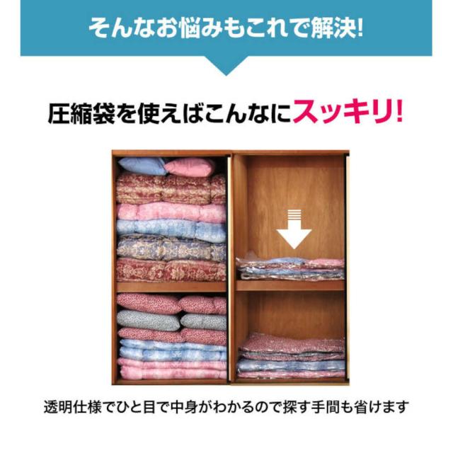 掃除機のいらない布団圧縮袋 吸引機付き15点セット[04385] 【直送品】 返品・キャンセル・他商品と同時購入は不可_3