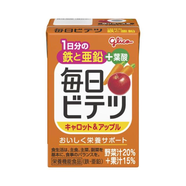 ◆江崎グリコ 毎日 ビテツ キャロット&amp;アップル 100ml   【60個セット】