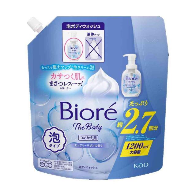 花王 ビオレ ザ ボディ 泡タイプ ピュアリーサボンの香り つめかえ用 1200ml   【6個セット】