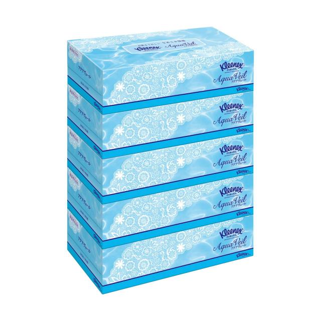 クレシア クリネックス ティシュー アクアヴェール 180W×5個【10個セット】
