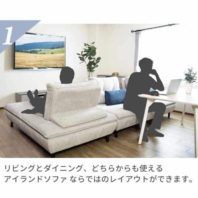 ソファー Isra 2P＋背x2 BL、BL/GY 設置 【直送品】 返品・キャンセル・他商品と同時購入は不可_3