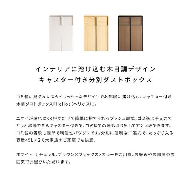 分別キャスターダストボックス DB-F2100 BRBK 組立必要【直送品】 返品・キャンセル・他商品と同時購入は不可