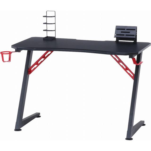 ゲーミングデスク レイズ レッド 18572 【直送品】 返品・キャンセル・他商品と同時購入は不可