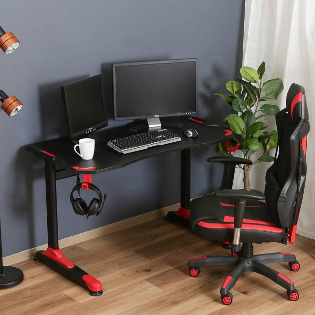 GAMING DESK XeNO（ゼノ）RED 38132 【直送品】 返品・キャンセル・他商品と同時購入は不可_1