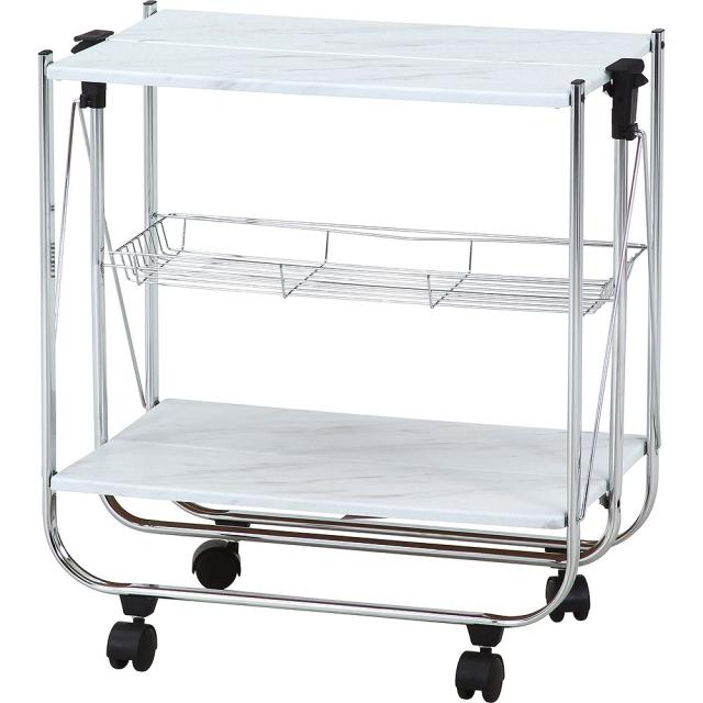 大理石柄フォールディングワゴン 45059 【直送品】 返品・キャンセル・他商品と同時購入は不可 8,641円