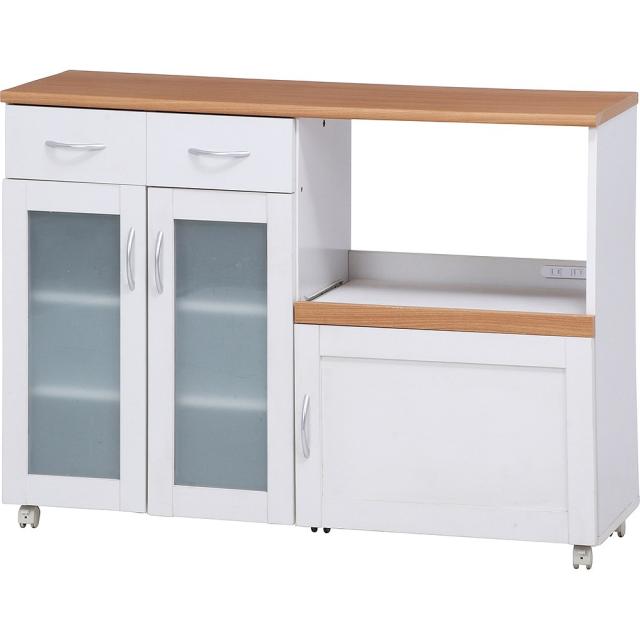 キッチンカウンター サージュ WH×NA 120幅 99523 メーカー直送 ▼返品・キャンセル不可【他商品との同時購入不可】   の通販は