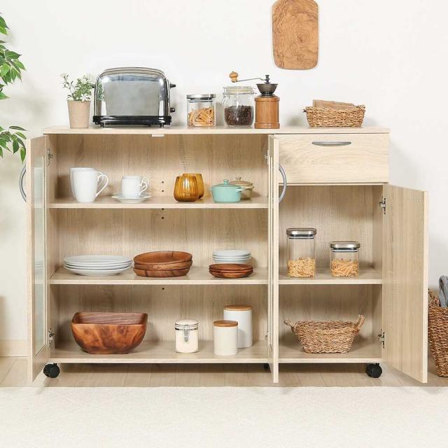 キッチン収納キャビネット 115×40 99904 【直送品】 返品・キャンセル・他商品と同時購入は不可