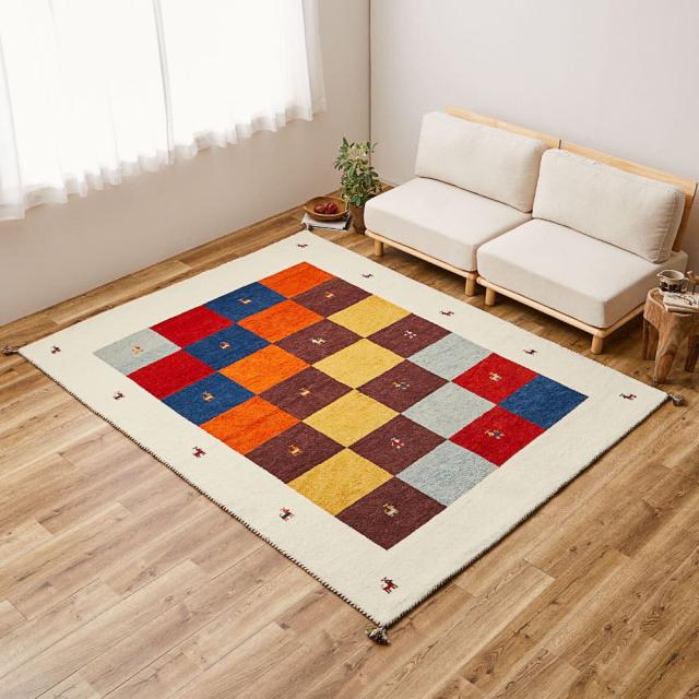 Layout GABBEH(ギャッベ) 正方形ラグ【カタログu0026お手入れ方法入り
