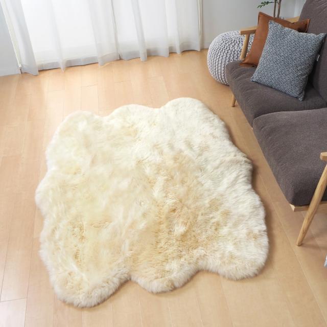 可愛い ムートンフリース  140x180cm M-511  ベージュ 【直送品】 返品・キャンセル・他商品と同時購入は不可