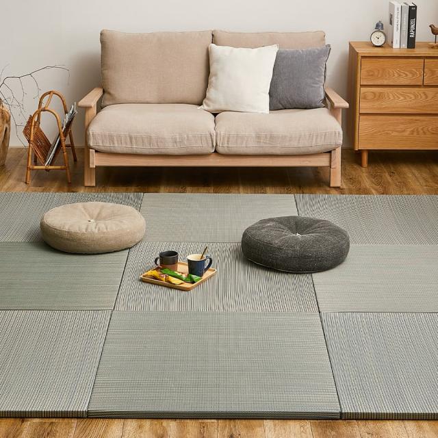 カラーの選べる軽量置き畳 綾川 ブルー 同色9枚組 【直送品】 返品・キャンセル・他商品と同時購入は不可