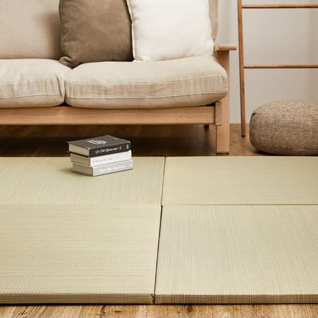 カラーの選べる軽量置き畳 綾川 ナチュラル 同色12枚組 【直送品】 返品・キャンセル・他商品と同時購入は不可