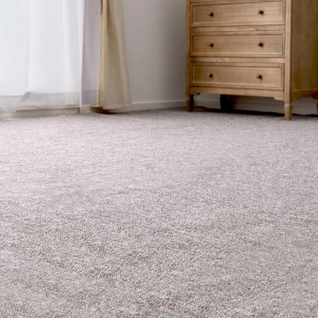 防炎加工の平織カーペット モーエン 江戸間4.5畳 グレー 【直送品】 返品・キャンセル・他商品と同時購入は不可