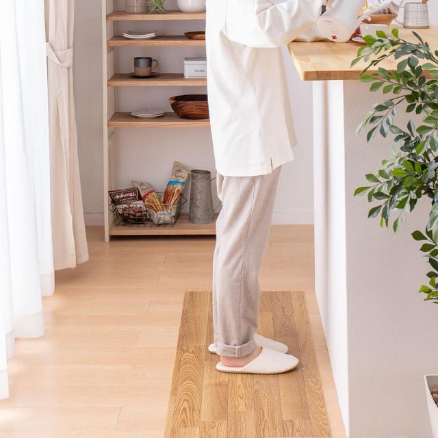 水拭きできるクッションフロア ナチュラル 90×450 【直送品】 返品・キャンセル・他商品と同時購入は不可