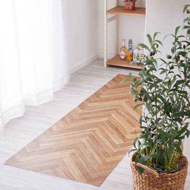 水拭きできるクッションフロア ヘリンボン 90×450 【直送品】 返品・キャンセル・他商品と同時購入は不可