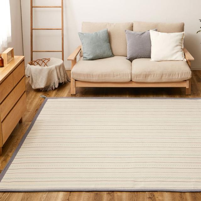 薄手で気軽に洗える　インド綿ラグ　ティック　ブルー　 メーカー直送 ▼返品・キャンセル不可【他商品との同時購入不可】   の通販は 5,880円