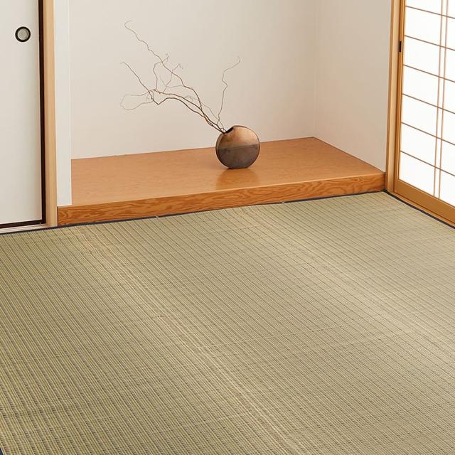 国産い草カーペット 清涼 本間6畳 ブルー 【直送品】 返品・キャンセル・他商品と同時購入は不可