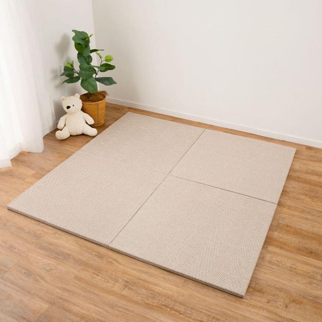 ファブリック置き畳 ボーナ 同色9枚組 BR 82×82×2.5cm 【直送品】 返品・キャンセル・他商品と同時購入は不可 18,492円