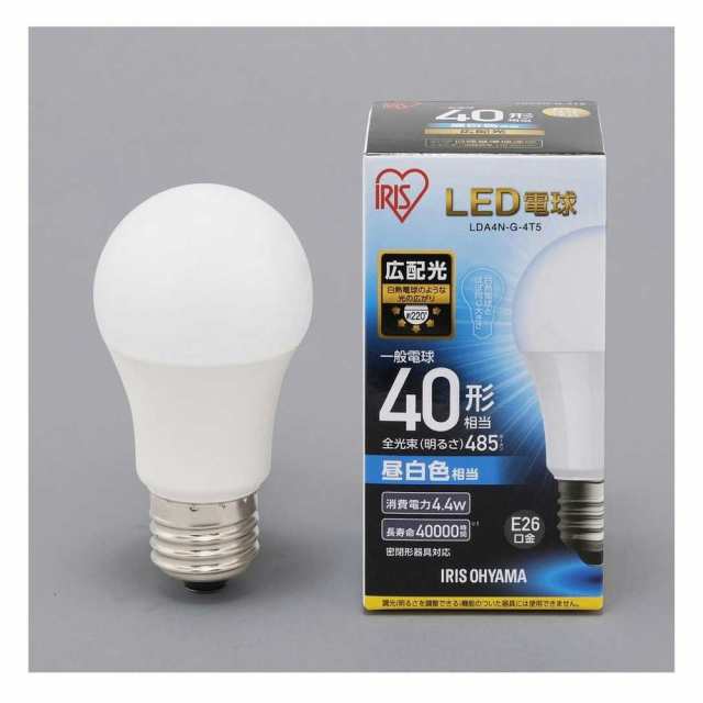 アイリスオーヤマLED電球 E26 40W相当 広配光 昼白色の通販はau PAY マーケット - サンドラッグ.com