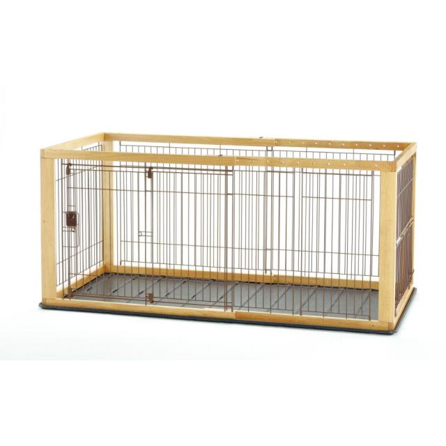木製スライドペットサークル ワイド ナチュラル 【直送品】 返品・キャンセル・他商品と同時購入は不可