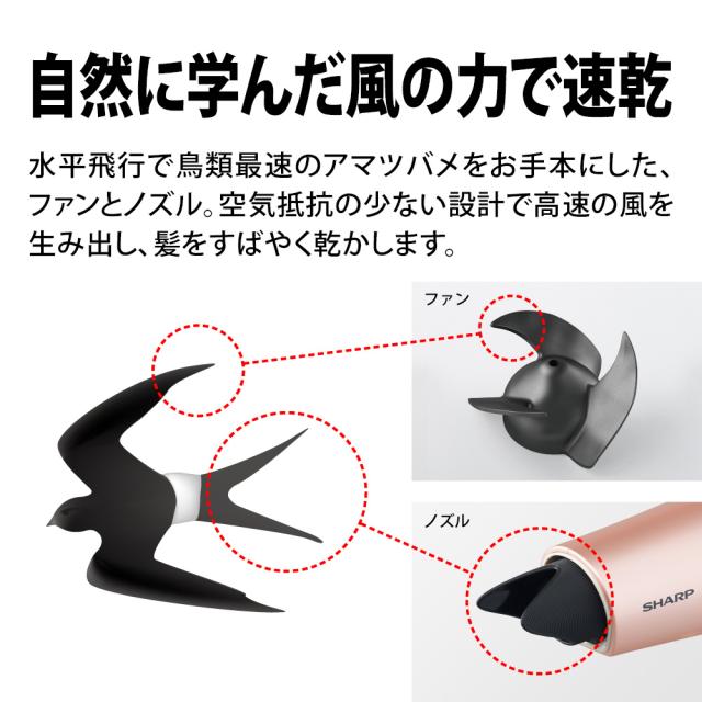 ドライヤー シャープ IB-NP9 P ピンク系 キャメルピンク 美髪 速乾 ツヤアップ プラズマクラスタードライヤー_3