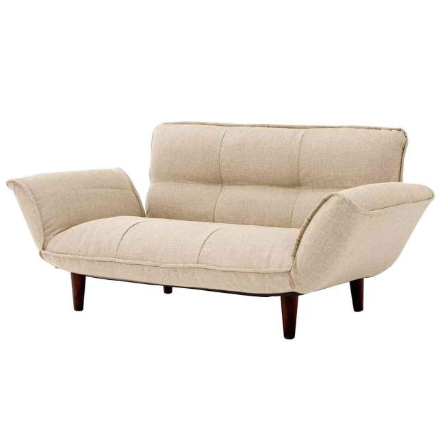 日本製 カウチソファ二人掛け KAN ダリアンベージュ 【直送品】 返品・キャンセル・他商品と同時購入は不可