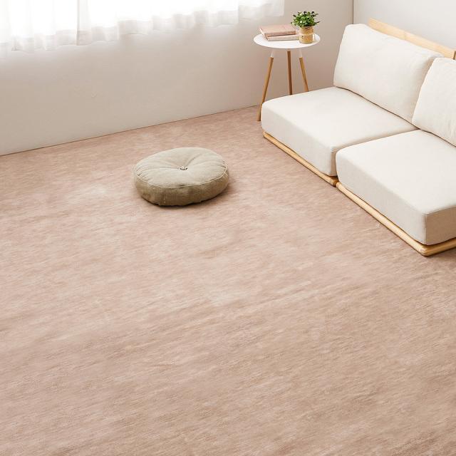 ペットにやさしい平織カーペット ラウム 261×261cm ベージュ 【直送品】 返品・キャンセル・他商品と同時購入は不可