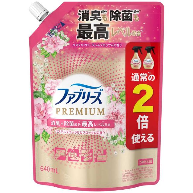P&G ファブリーズ 消臭スプレー 布用 PREMIUM パステルフローラル＆ブロッサム 詰替 特大 640mL【12個セット】の通販は 8,342円