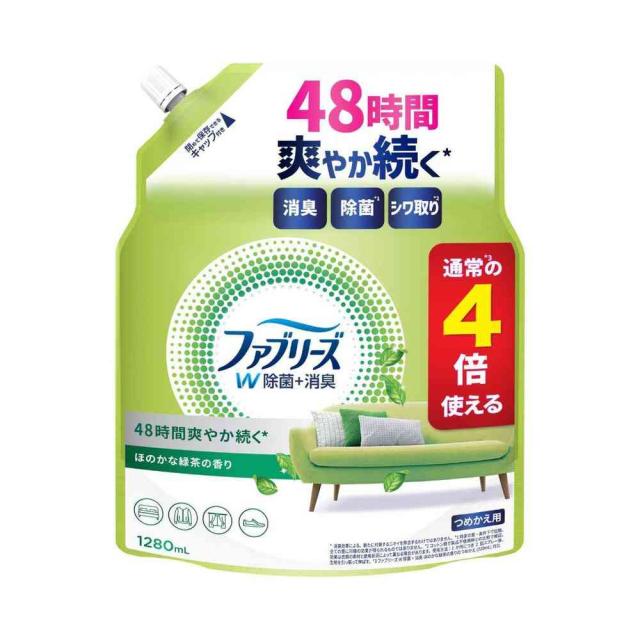 P＆G ファブリーズ W除菌 ほのかな緑茶の香り つめかえ 超特大 1280mL   【6個セット】
