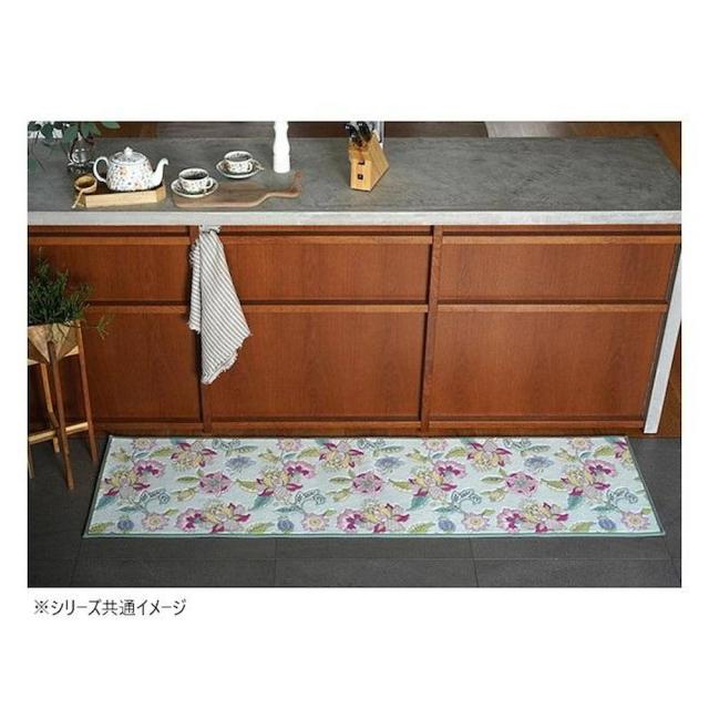 シンクロナイズハドンフラワー キッチンマット 50X240cm グリーン 【直送品】 返品・キャンセル・他商品と同時購入は不可_1