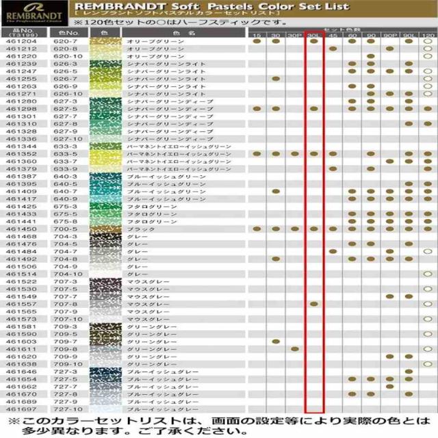 レンブラント ソフトパステル 30色セット 風景画用 473393 【直送品】 返品・キャンセル・他商品と同時購入は不可_5