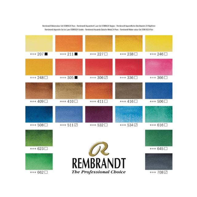 レンブラント固形水彩絵具 24色セット T0583-8625  【直送品】 返品・キャンセル・他商品と同時購入は不可_2