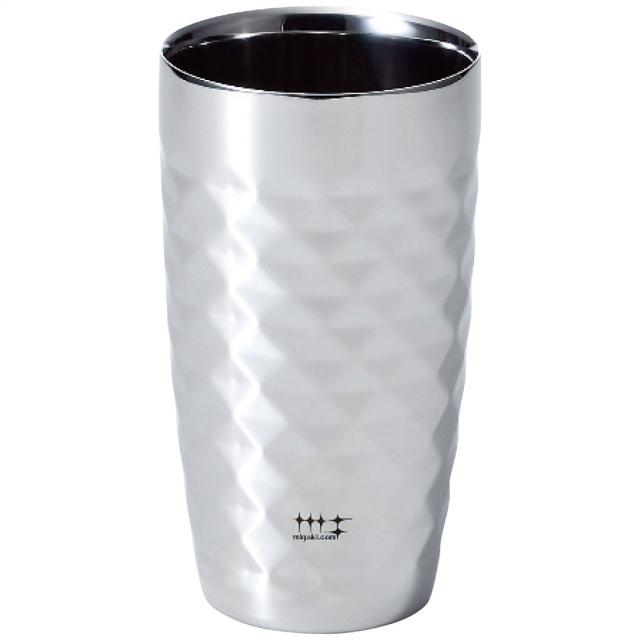 2重ビアタンブラー 370ml(ダイヤモンドカット仕上げ)取寄品 磨き屋シンジケート YJ1192 タンブラー 2重ビアタンブラー ダイヤモンドカット 370ml 磨き屋シンジケート 2個入り 日本製 （ 送料無料 おしゃれ ギフト ステンレス製  2重 プレゼント ビアグラス ステンレスタンブラー ） | リビングート　店
