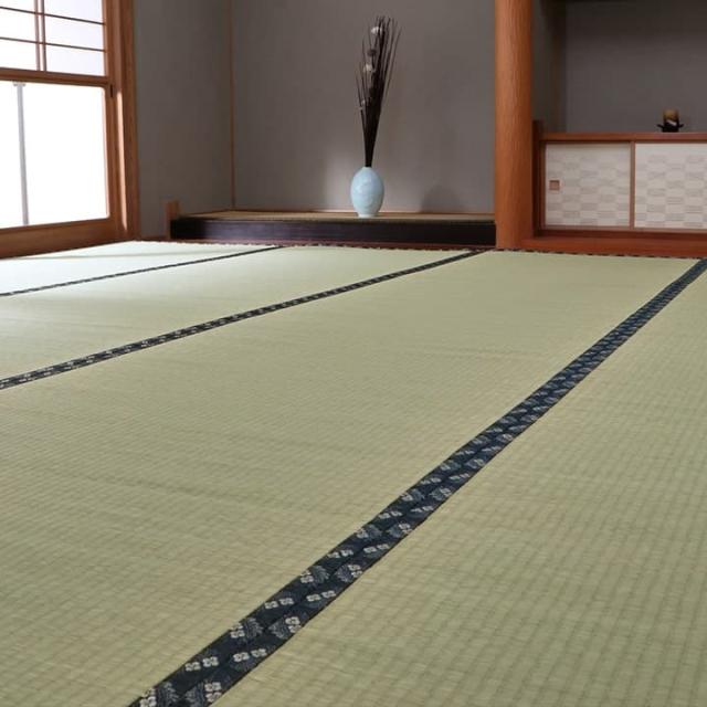純国産 い草 上敷き 引っ敷き 糸引織 『梅花』 本間4.5畳(約286×286糎） 楽になること安全性のあるの純国産い草上敷き