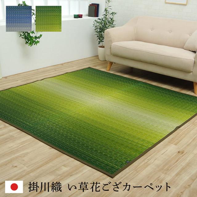 敷物 花ござ 国産 純国産 日本製 い草 掛川織 モダン 抗菌防臭 自然素材 草原 江戸間4.5畳 約261×261cm 掛川織で高級感のある、純国産い草花ござ