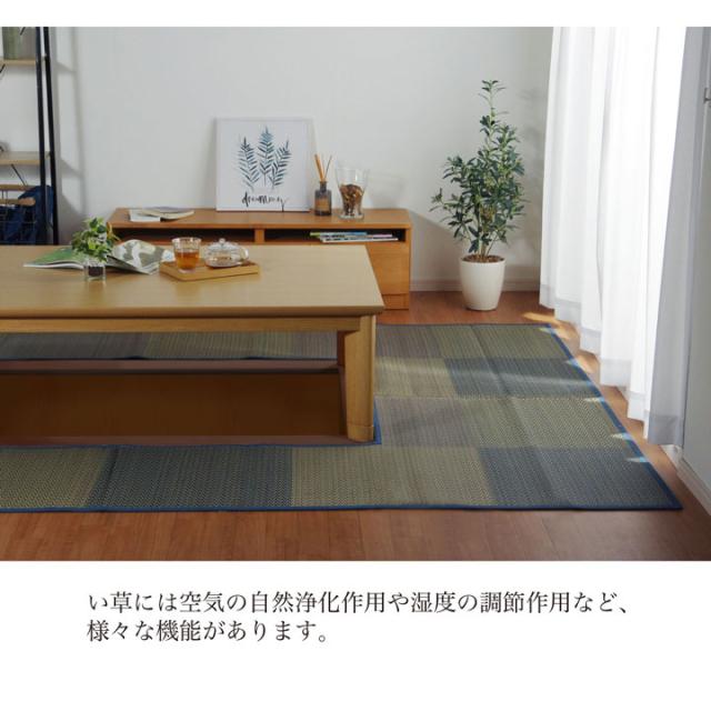 堀こたつ 掘りごたつ 堀り 炬燵 い草 ラグ 敷 市松 くり抜き 付属 連結 約191×250cm（中抜き:約90×120cm） 掘りごたつ専用、くり抜きタイプのい草ラグ_5