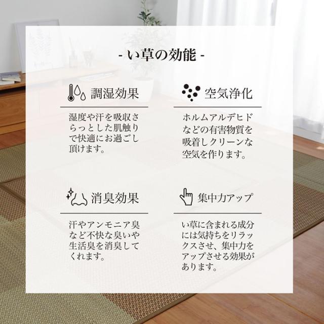 堀こたつ 掘りごたつ 堀り 炬燵 い草 ラグ 敷 市松 くり抜き 付属 連結 約191×250cm（中抜き:約90×120cm） 掘りごたつ専用、くり抜きタイプのい草ラグ_6