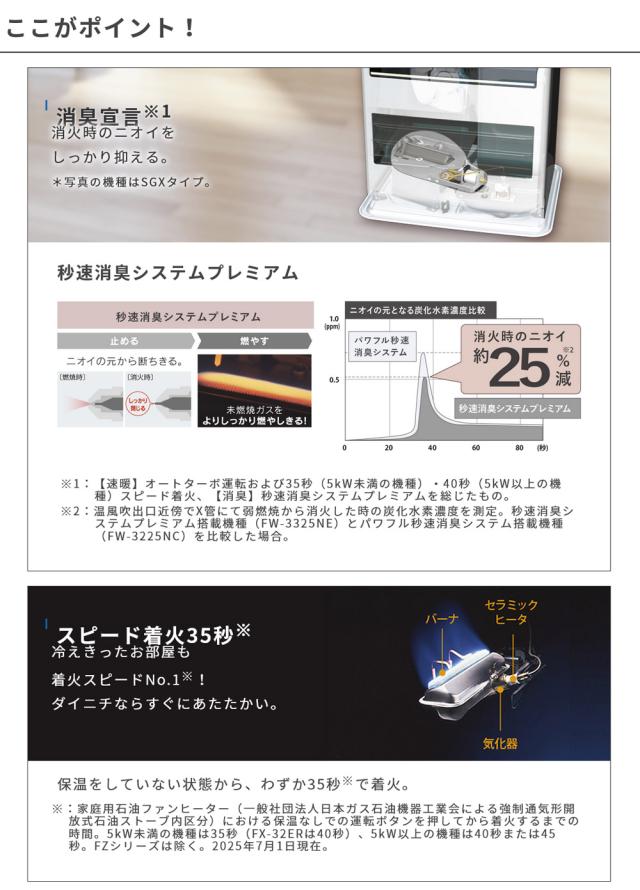 石油ファンヒーター 3.5L NEタイプ 2025年モデル 木造7畳 コンクリート9畳 ダイニチ FW-2525NE-K