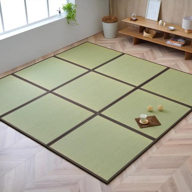 純国産 い草 日本製 置き畳 社会的単位畳 飾り気の無い 和室 約82×164×1.7糎 軽さ 合わせ目付き添い人 置くだけ飾り気の無い、国産い草置き畳