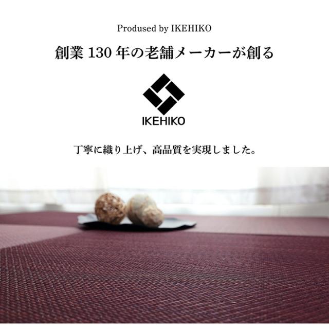い草 置き畳 ユニット畳 おしゃれ空間 消臭 縁無し 約70×70×1.5cm 9枚組 ワイン お手入れ簡単、国産い草置き畳 1040150280411_1