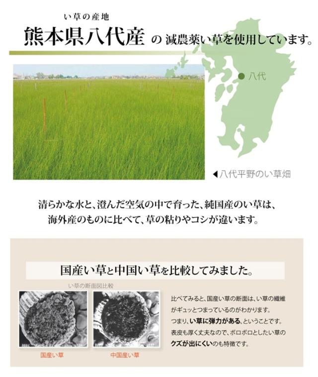 純国産 減農薬栽培 い草 上敷き カーペット 糸引織 『西陣』 三六間4.5畳(約273×273cm） 熊本県八代産イ草使用 安心安全の純国産い草上敷き_4