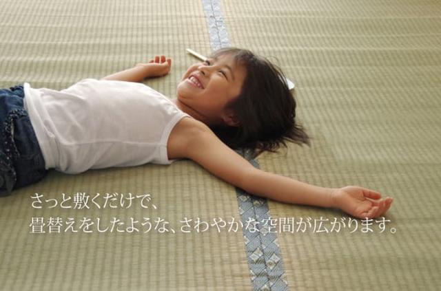 純国産 い草 上敷き カーペット 糸引織 『湯沢』 江戸間8畳(約352×352cm） 安心安全の純国産い草上敷き_3