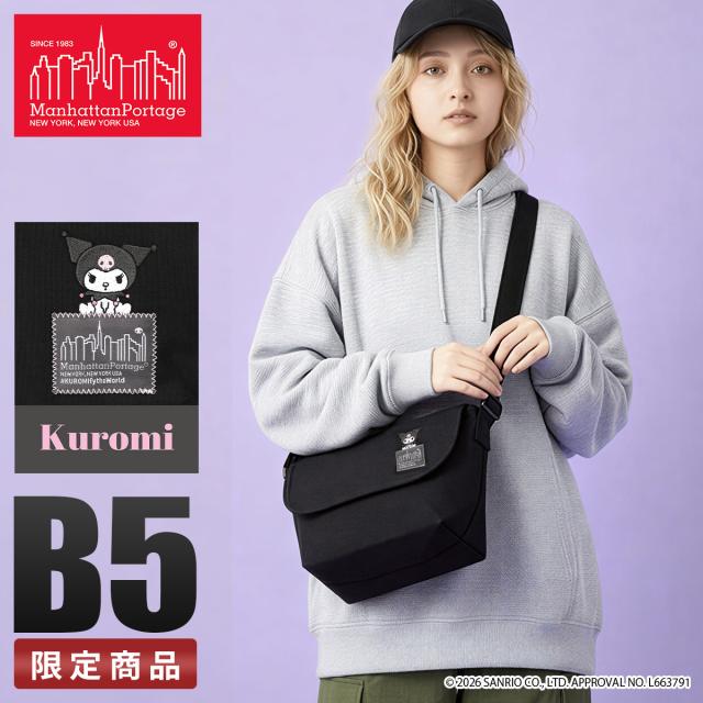 商品レビューで+5%｜マンハッタンポーテージ クロミ ショルダーバッグ メッセンジャーバッグ レディース ブランド 軽量 横型 斜めがけ 小さめ ミニ B5 Manhattan Portage KUROMI CASUAL MESSENGER SLIM BP W/DIV MGNT 500D CORDURA KRM MP05JRSBPDMGNT500KRM