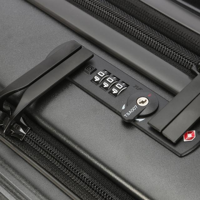 商品レビューで+5%｜5LAKES＆MT スーツケース Mサイズ 45L/54L フロントオープン 拡張機能付き ストッパー付き ドリンクホルダー C GEAR 310-4011 キャリーケース キャリーバッグ_9