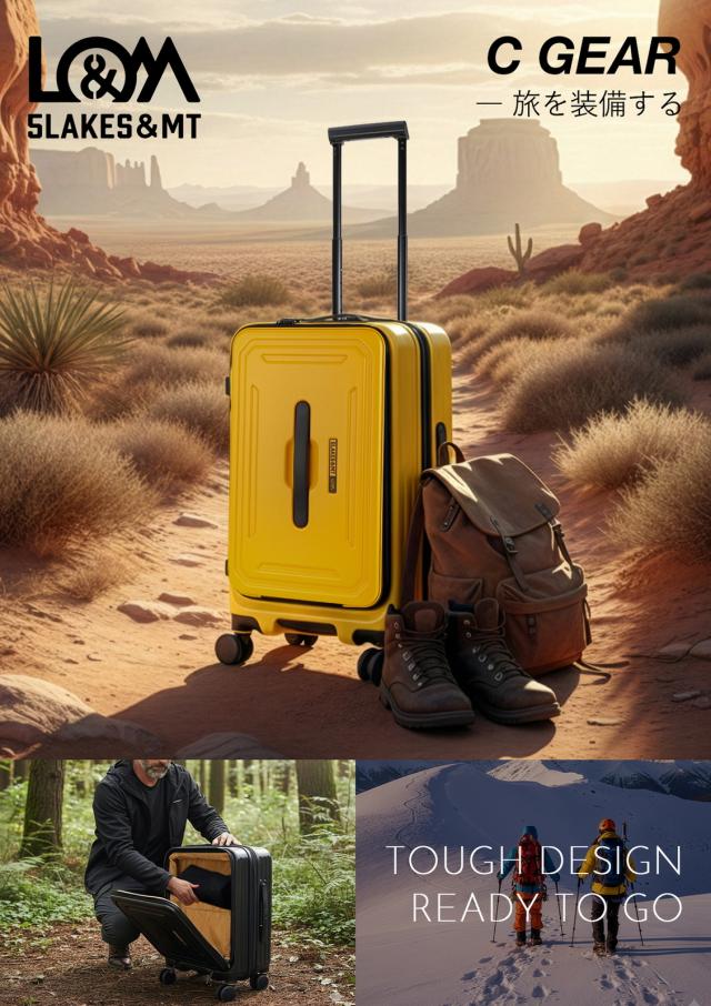 商品レビューで+5%｜5LAKES＆MT ファイブレイクス スーツケース Mサイズ 45L/54L 拡張 フロントオープン ストッパー C-GEAR 310-4021_1
