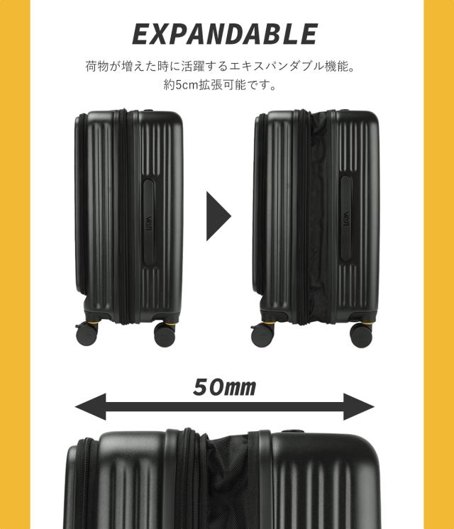 商品レビューで+5%｜5LAKES＆MT ファイブレイクス スーツケース Mサイズ 45L/54L 拡張 フロントオープン ストッパー C-GEAR 310-4021_6