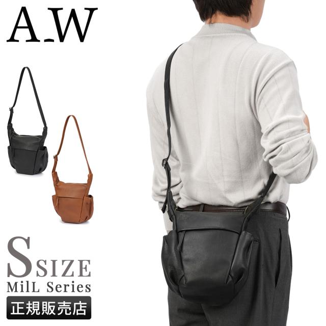 商品レビューで+5%｜アウ ミル ショルダーバッグ Sサイズ 本革 日本製 A_W MilL AB-012