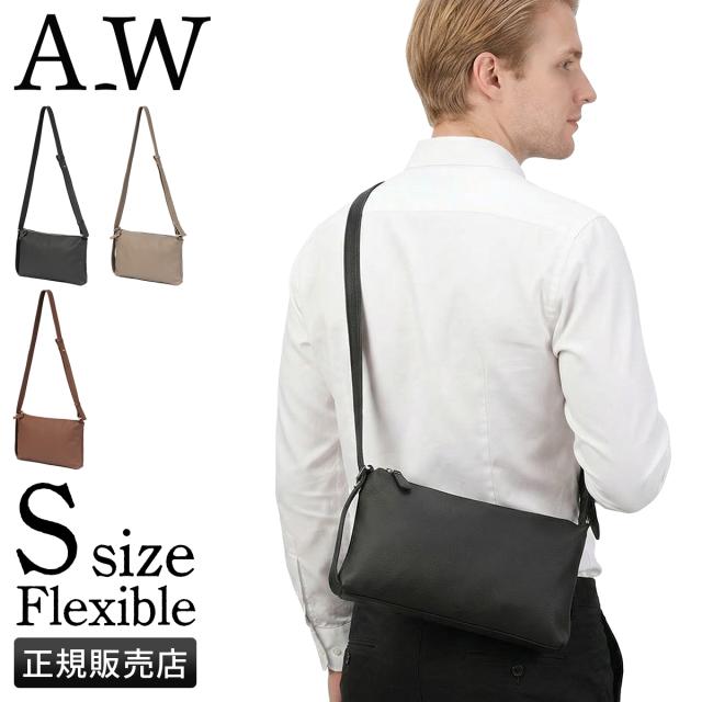 商品レビューで+5%｜A_W アウ フレキシブル 2WAY ボンサックショルダー ショルダーバッグ Sサイズ 本革 日本製 メンズ レディース ブランド Flexible AB-021
