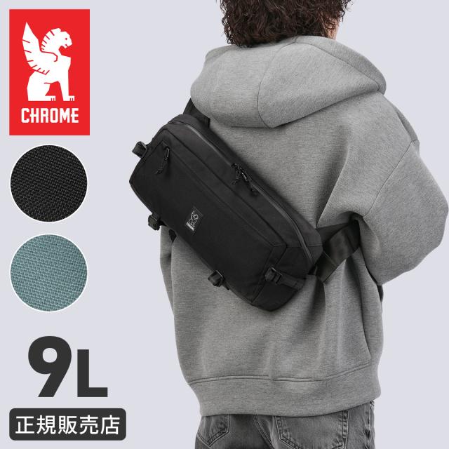 商品レビューで+5%｜クローム インダストリーズ カデット スリングバッグ ワンショルダーバッグ 9L 撥水 防水 耐水 ブラック/スチールブルー CHROME INDUSTRIES KADET BG196